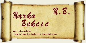Marko Bekčić vizit kartica